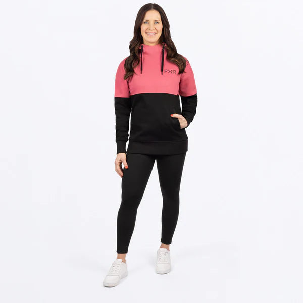FXR Womens Stripe Pullower Hoodie Black/Astro Dust