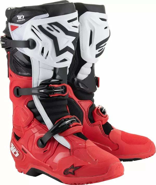 BOOT TECH 10 ENDURO BRIGHT RED/BLACK/WHITE
