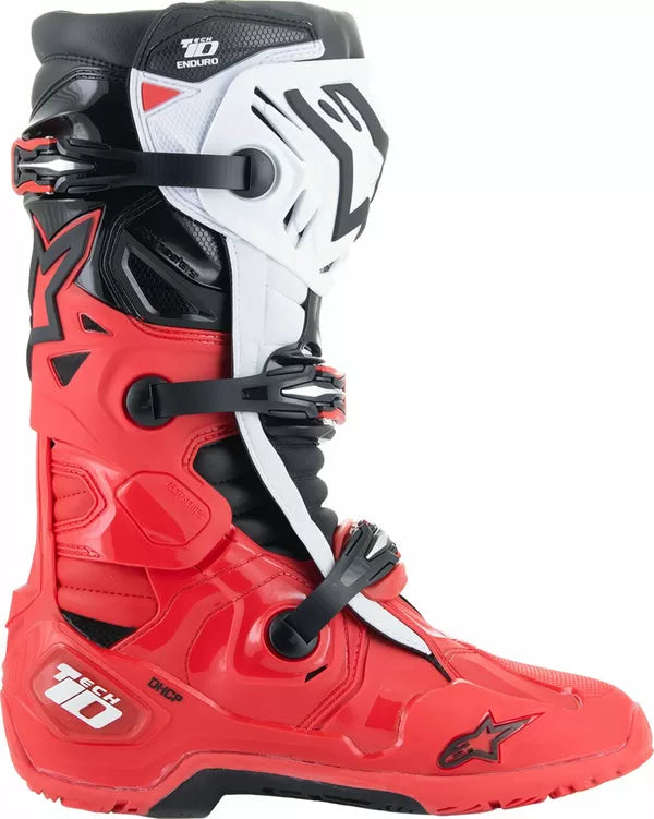 BOOT TECH 10 ENDURO BRIGHT RED/BLACK/WHITE