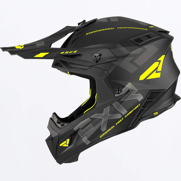 FXR Helium Race Div Helmet w/ D-Ring Black/Hi