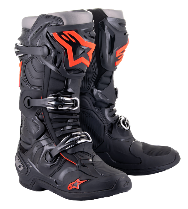 BOOT TECH 10 BLACK/RED FL