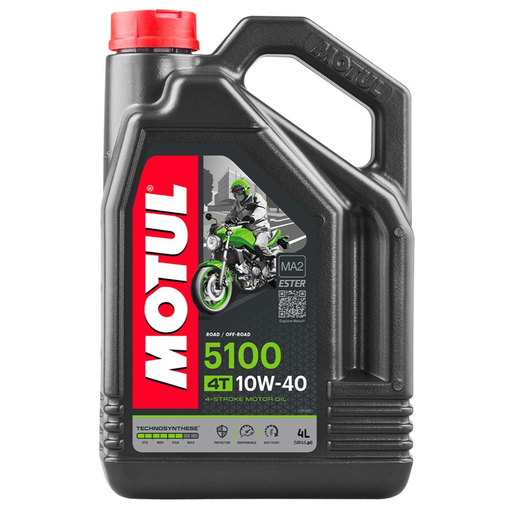 MOTUL 5100 4T-ÖLJY, 10W40 TECHNOSYNTEETTINEN MOOTTORIPYÖRÄÖLJY 4 LITRAA