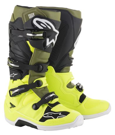 Alpinestars Saapas Tech 7 Fl kelta/Army vihreä