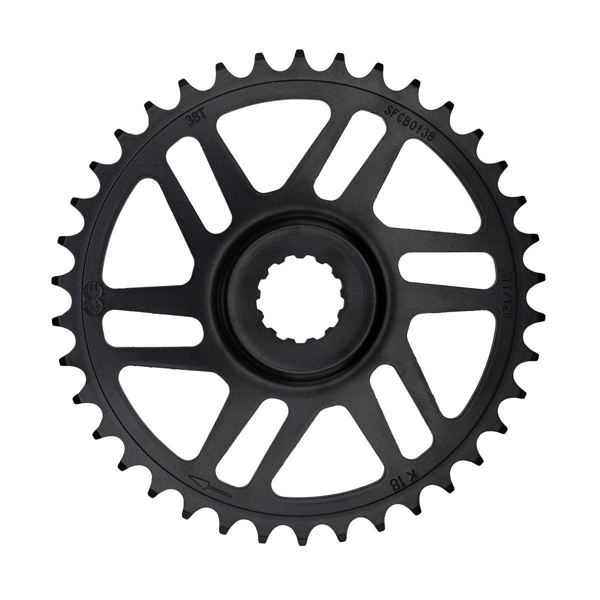 Ketjuratas KMC, E-bike Bosch 38h, etu musta, 11/128", 3mm offset
