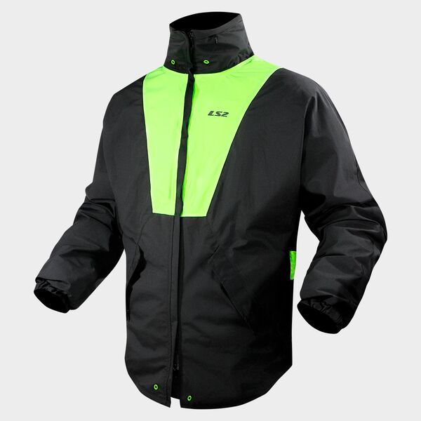 LS2 X-RAIN JACKET BLACK H-V YELLOW