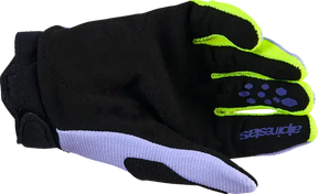 Alpinestars Youth Full Bore V2 Gloves PURPLE/YELLOW
