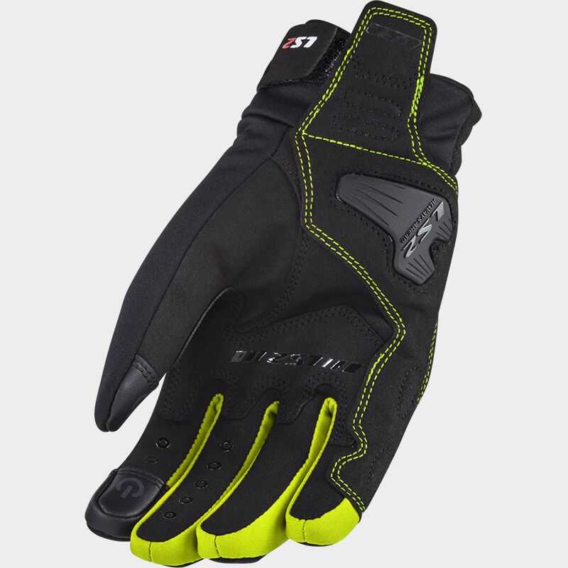 LS2 JET 2 LADY GLOVES BLACK H-V YELLOW