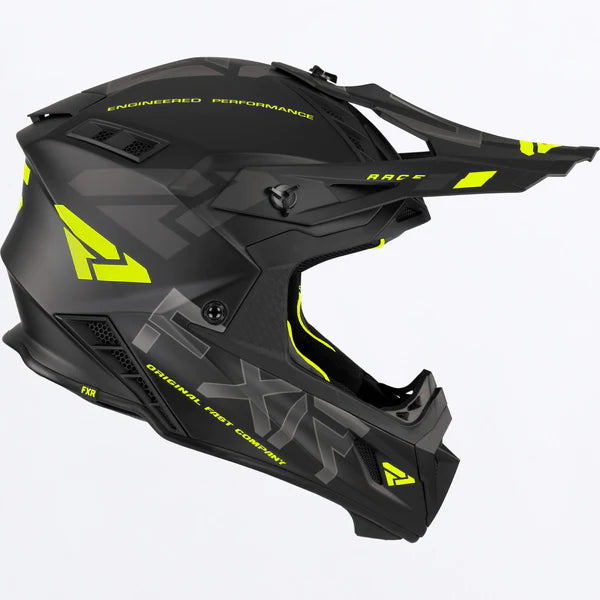 FXR Helium Race Div Helmet w/ D-Ring Black/Hi