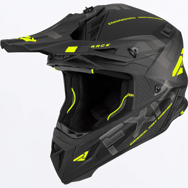 FXR Helium Race Div Helmet w/ D-Ring Black/Hi