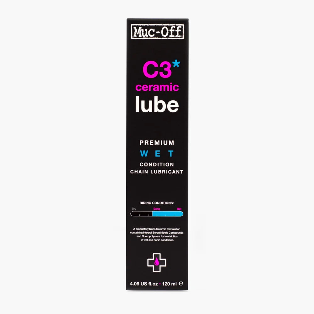 Muc-Off C3 Ceramic Wet Lube 120 ml – märän kelin ketjuöljy