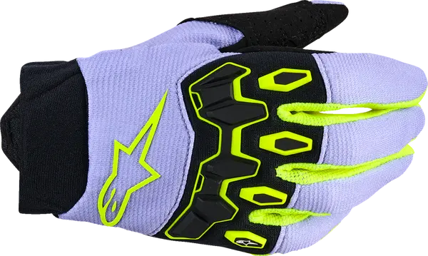 Alpinestars Youth Full Bore V2 Gloves PURPLE/YELLOW