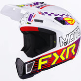 FXR Clutch Race Div MX Helmet White/Purple/Red
