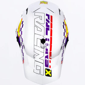 FXR Clutch Race Div MX Helmet White/Purple/Red