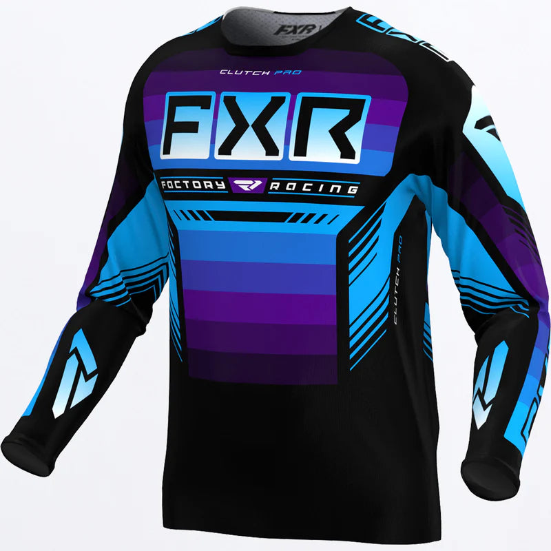 FXR Clutch Pro MX Jersey Black/Purple/Blue