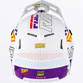 FXR Clutch Race Div MX Helmet White/Purple/Red