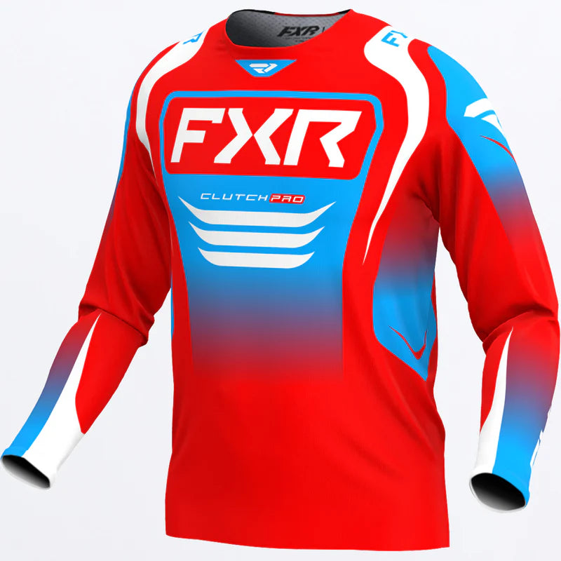 FXR Clutch Pro 2025 MX Shirt Red/White/Cyan