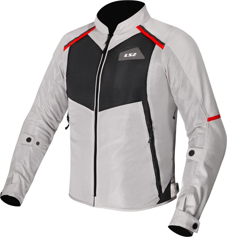 LS2 BREEZE MAN JACKET GREY BLACK RED